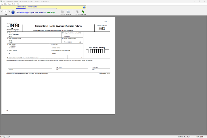 Aatrix ACA Preparer - Form Viewer