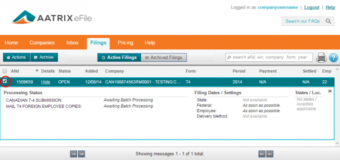 Learn how to delete a filing.
