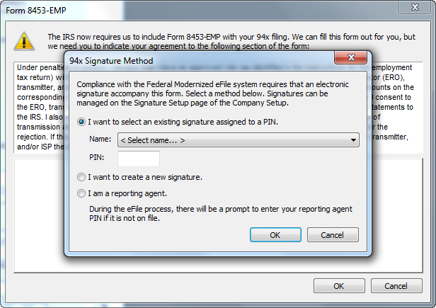About 94X Series Signatures - Form 8453-EMP