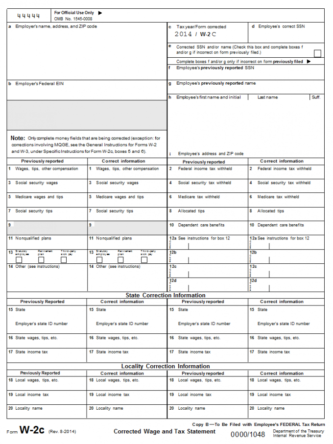 Read more on W-2C and corrections.