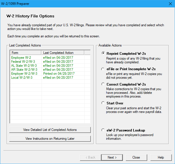 Learn how to reprint copies of selected employees / recipients.