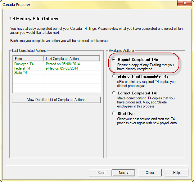 Learn how to reprint record copies.