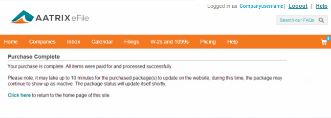 Purchasing an eFile Package